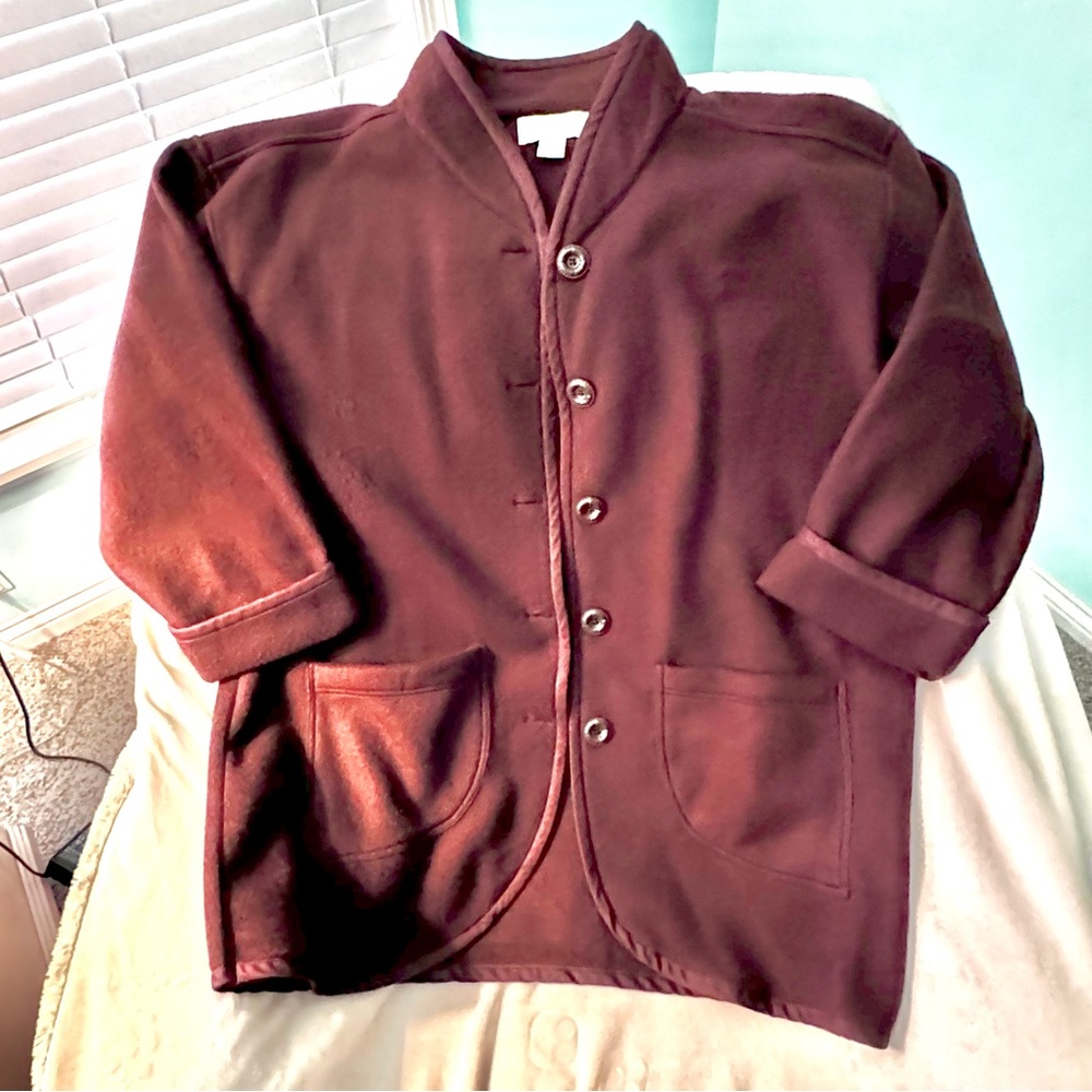 Diane Von Furstenberg The Color Authority Oversized Fleece Coat M/L Brown NWOT